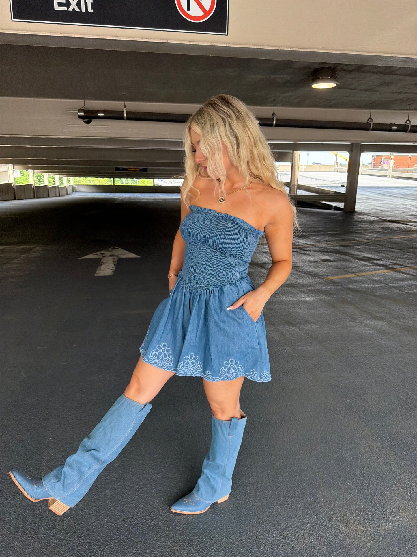 Western Worthy Denim Romper