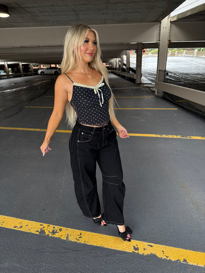 Celene Polka Tank in Black