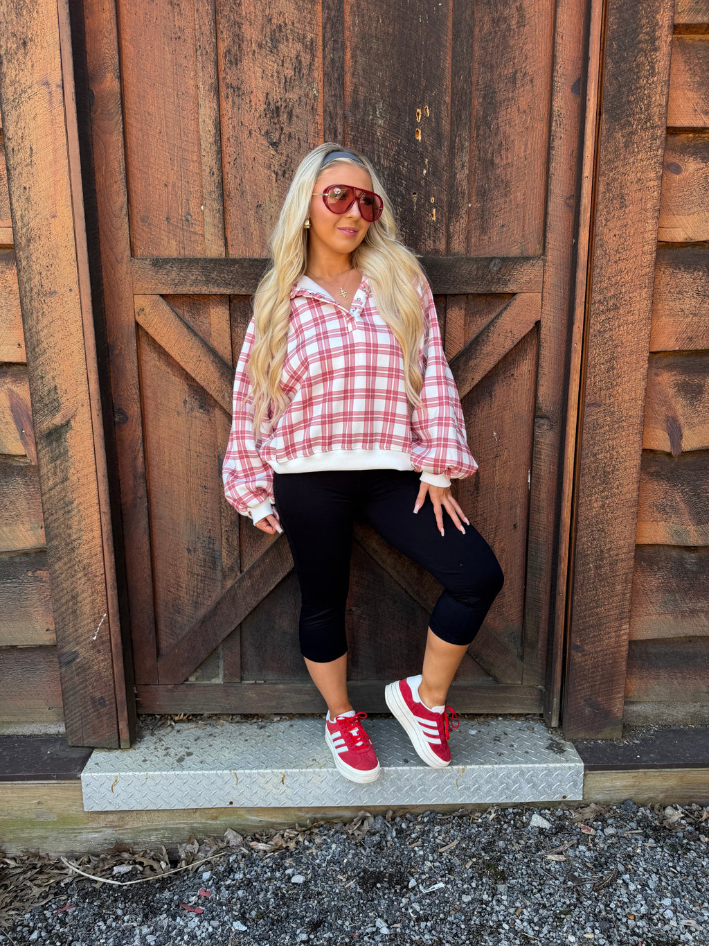 Dairy Plaid Red Pullover