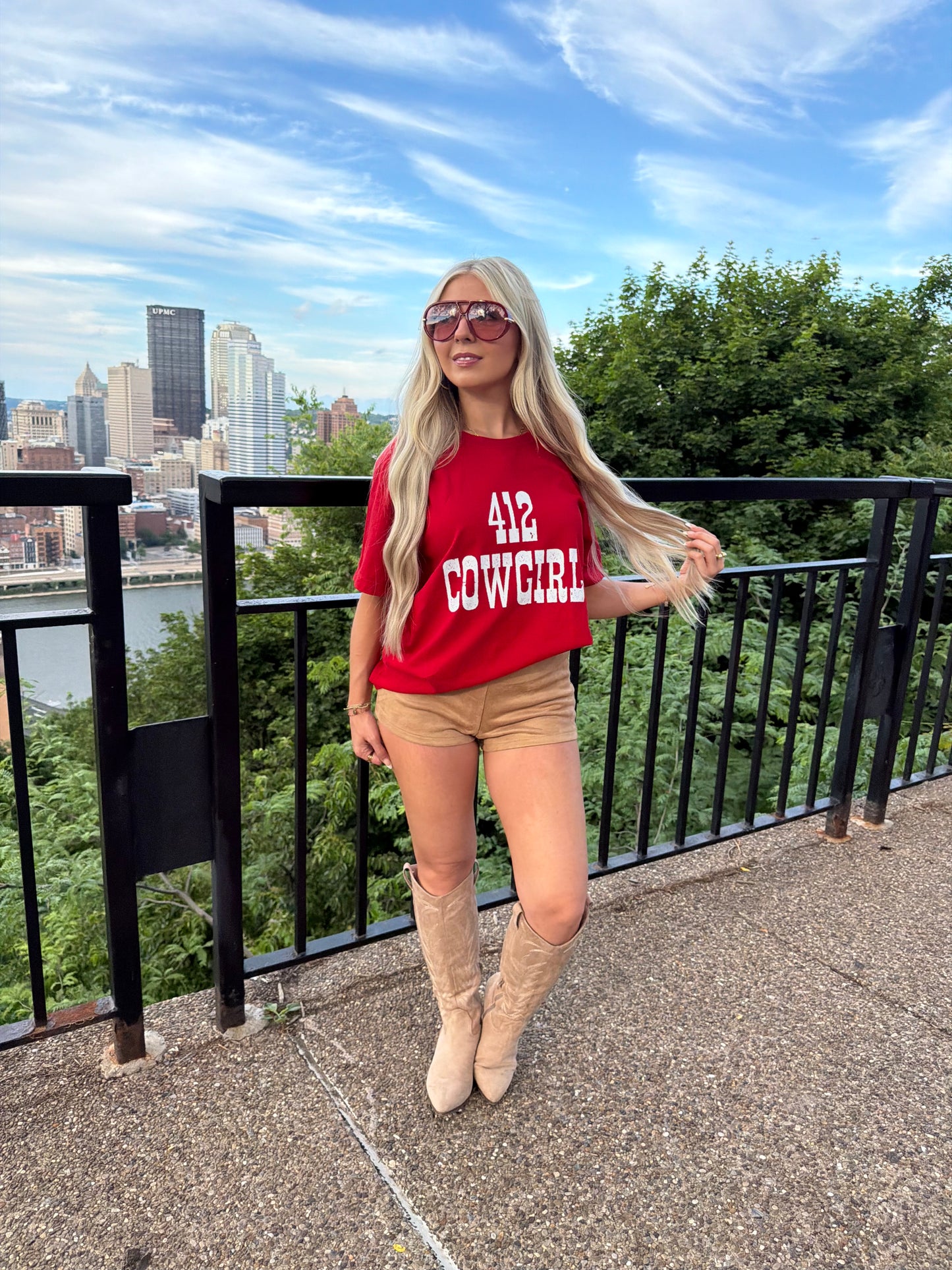 412 Cowgirl Tee RED