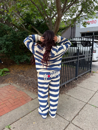 Happy Camp3r Indigo Stripe Sweatpants