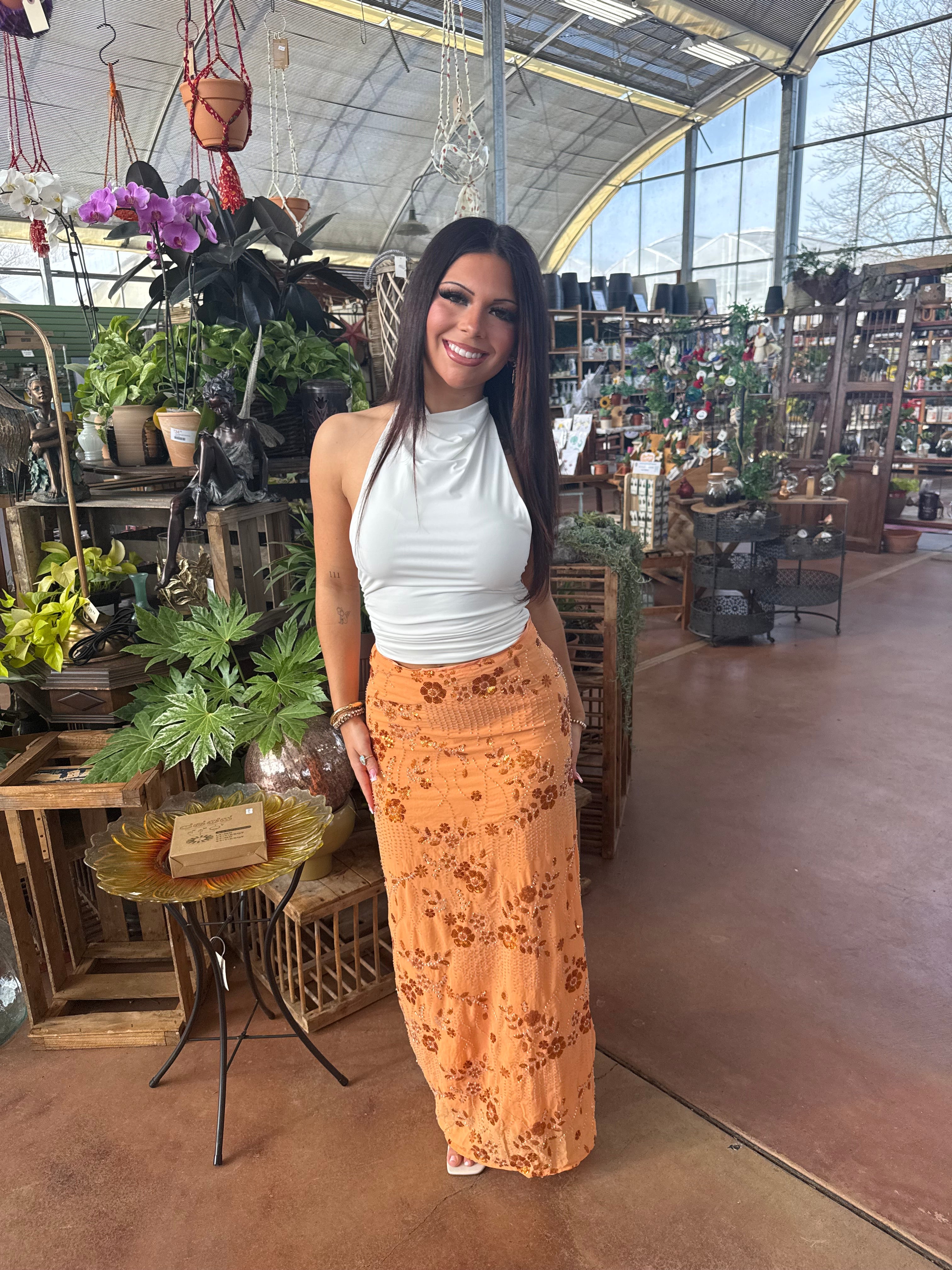 Midnight Sun Skirt in Orange – The Gardenia Branch