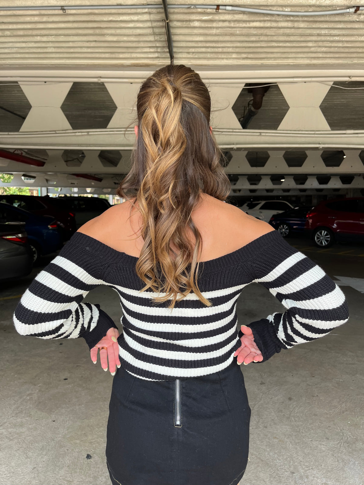 Bambi Black Denim Mini Skirt