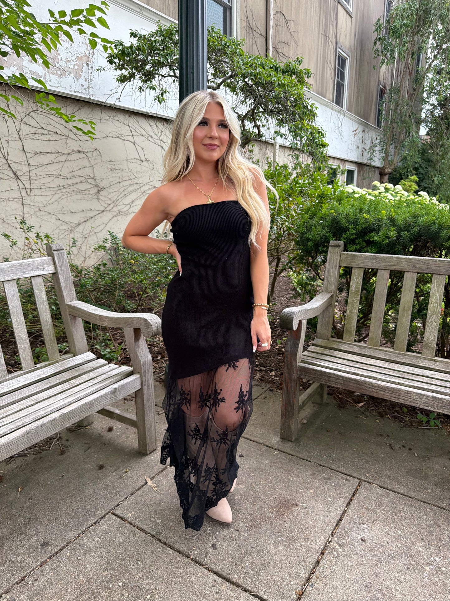 Mighty Oaks Black Lace Dress