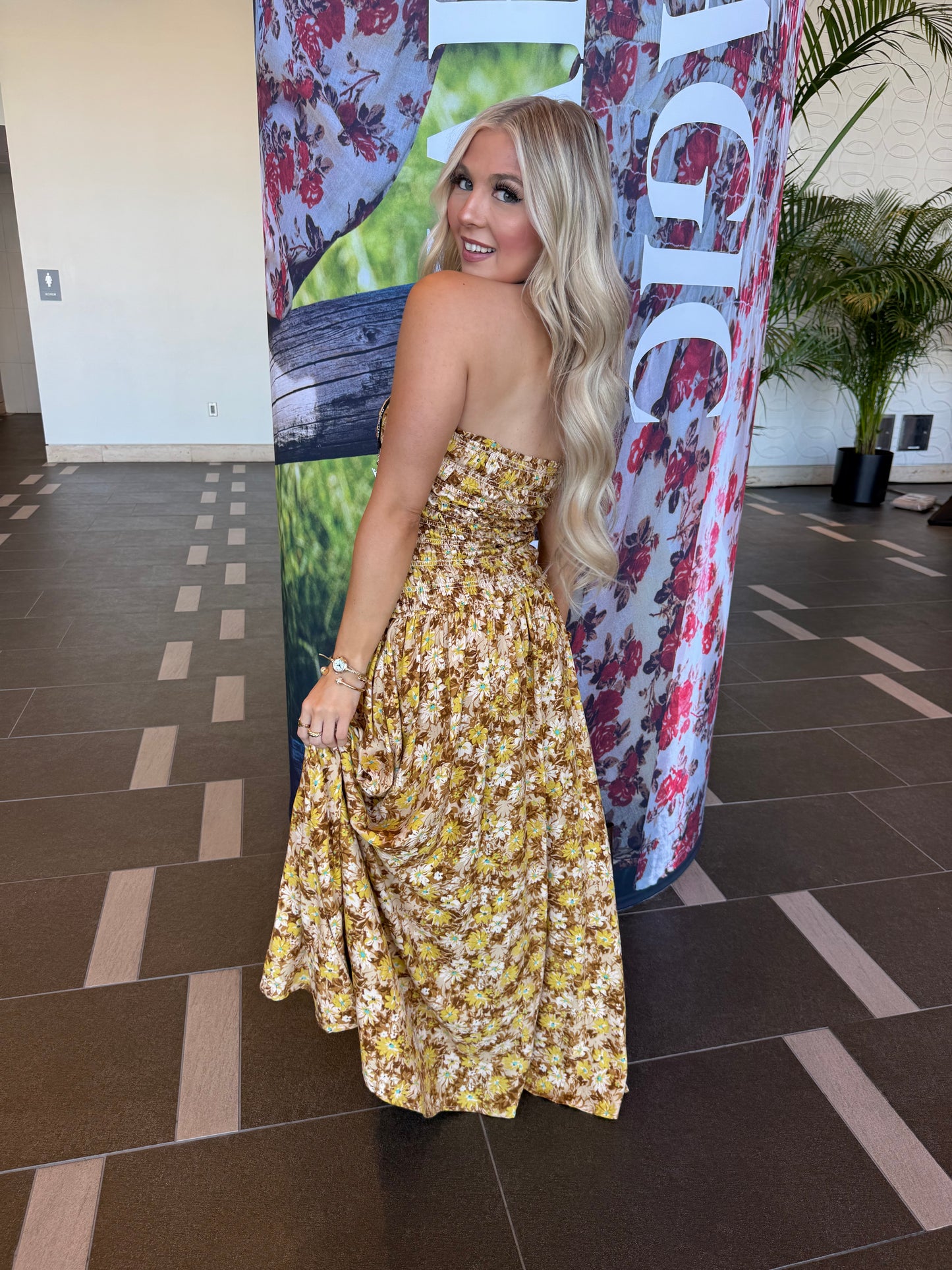 Golden Cosmo Floral Maxi