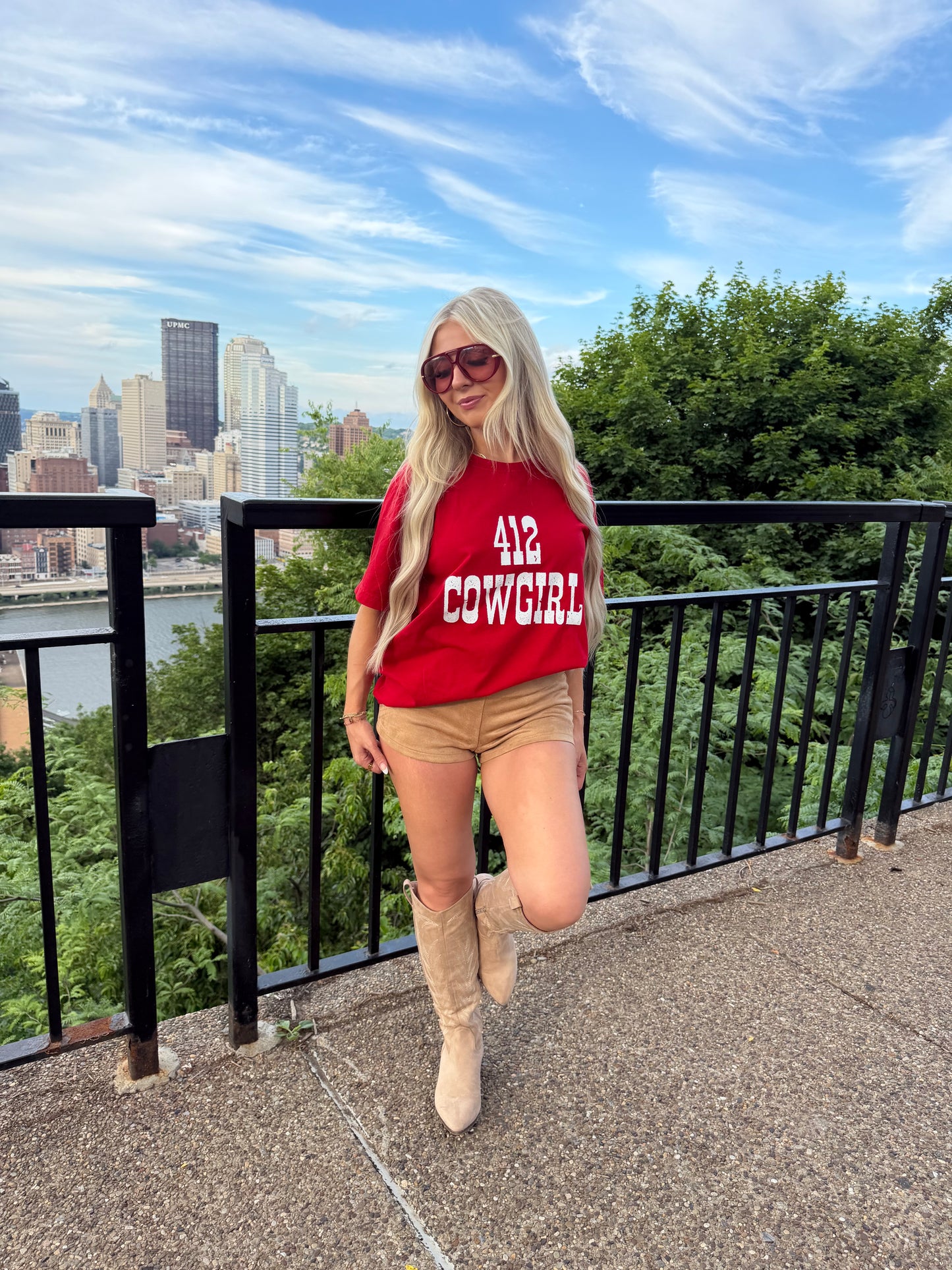412 Cowgirl Tee RED