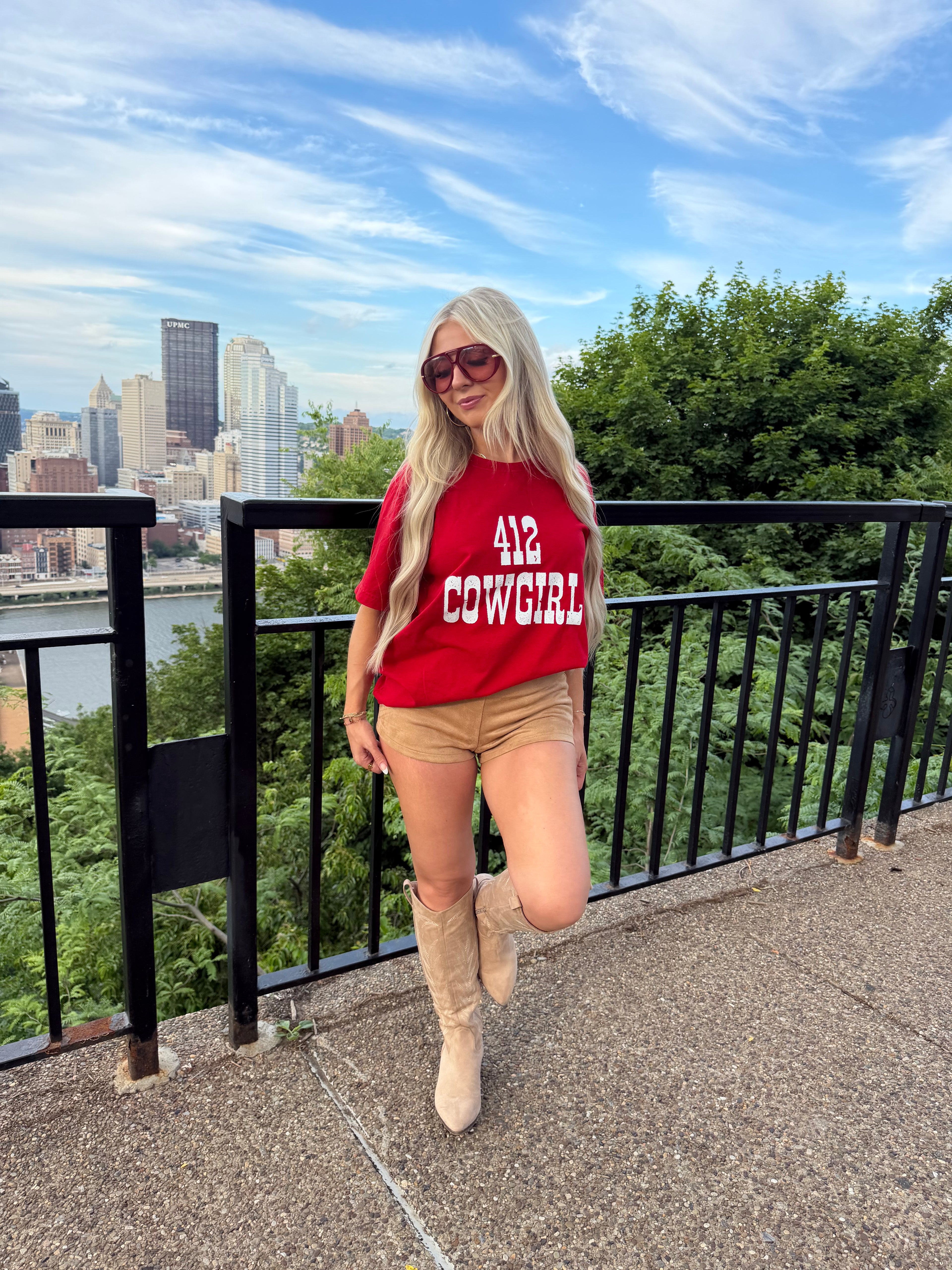 412 Cowgirl Tee RED