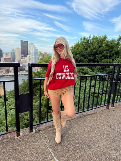 412 Cowgirl Tee RED