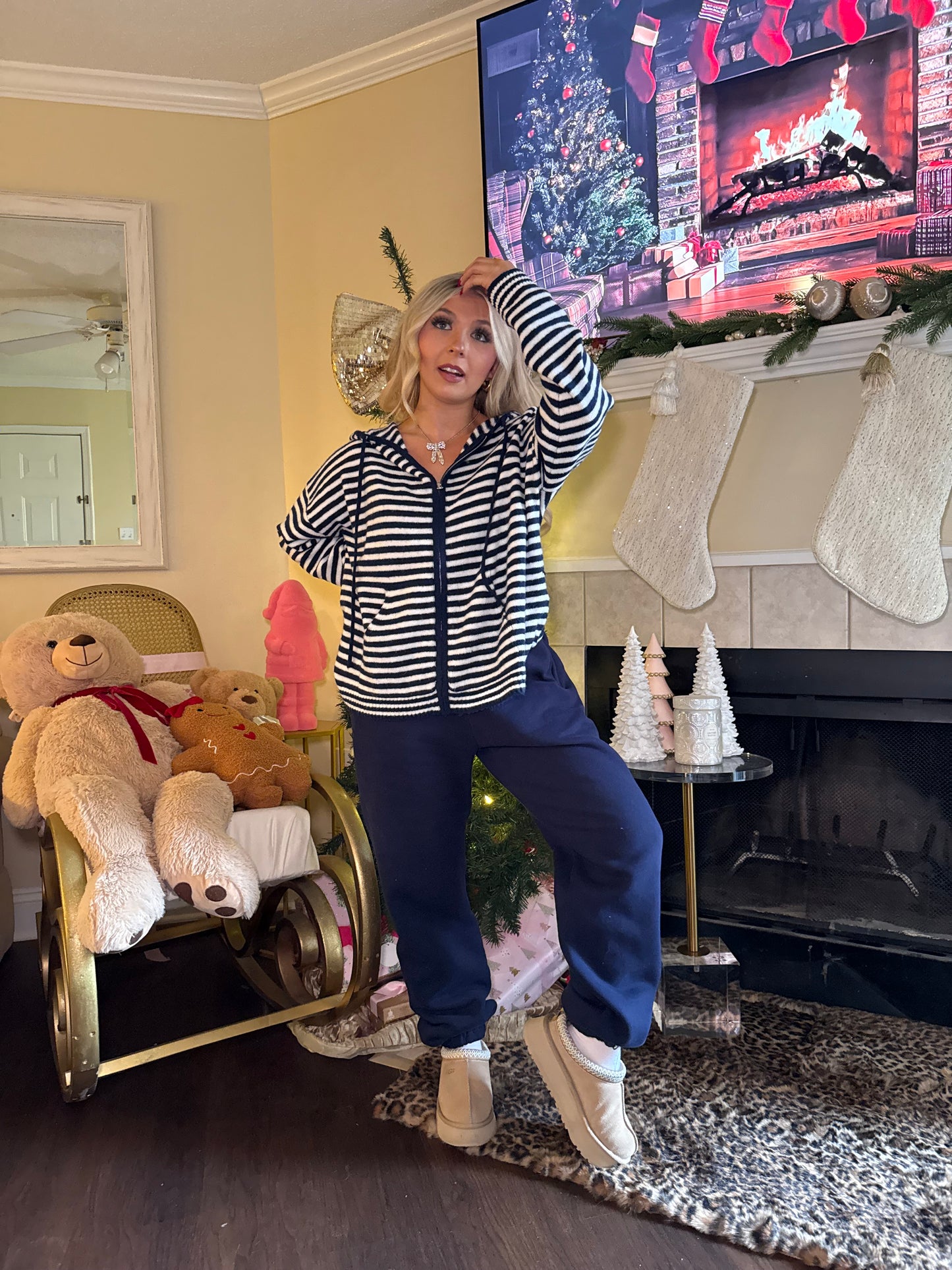 Casual Corner Navy Zip Up