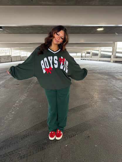 Boys Lie Green Bow V-Neck