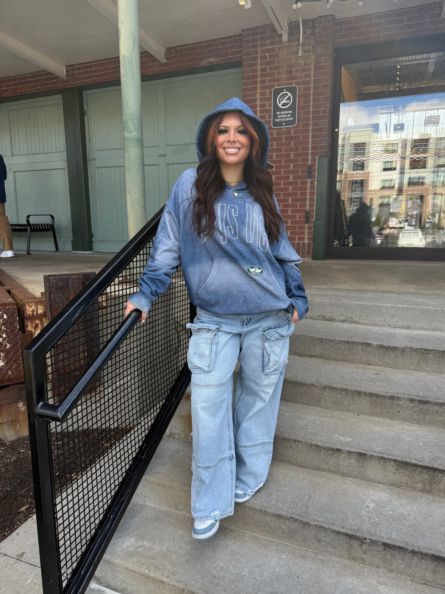 Boys Lie Done Denim Racer Hoodie