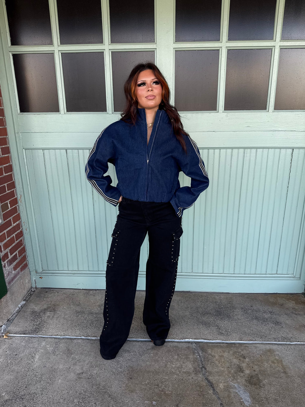 Cargo Onyx Studded Jean