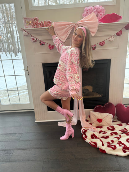 Please Patchwork Set Blush Crew