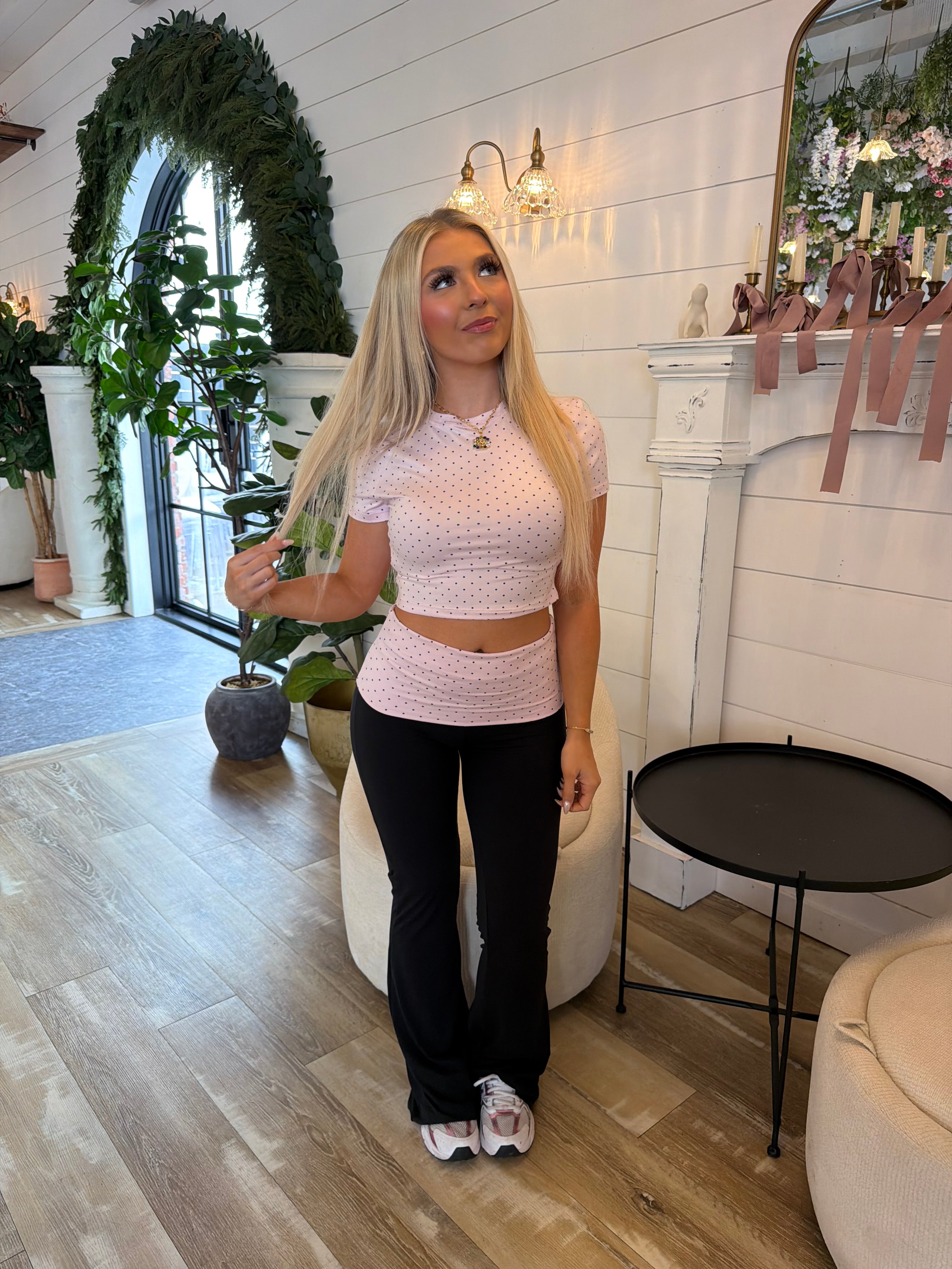 PINK Polka Dot Pilates Set (TOP)