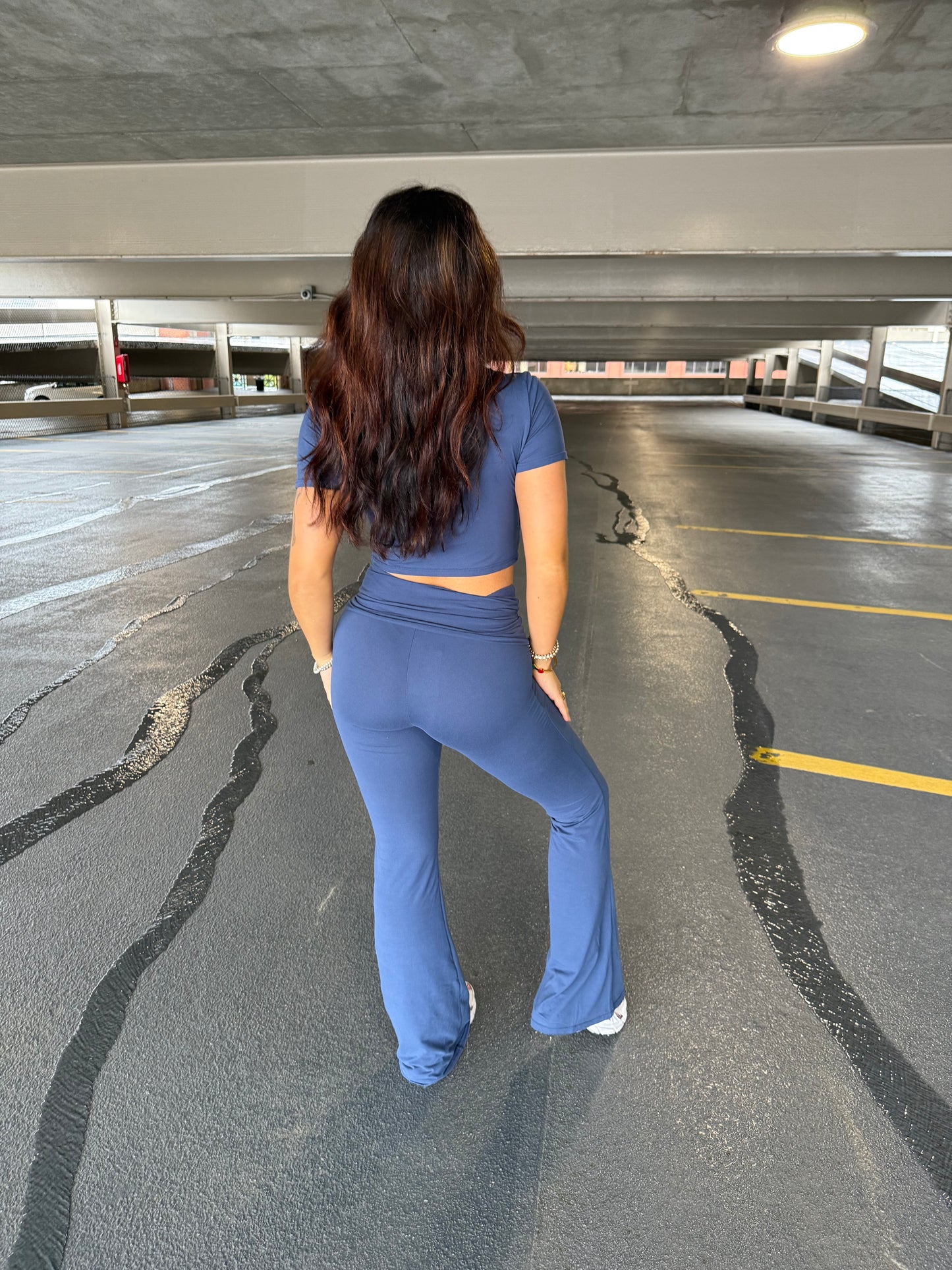 Shopping Addiction Leggings in Navy