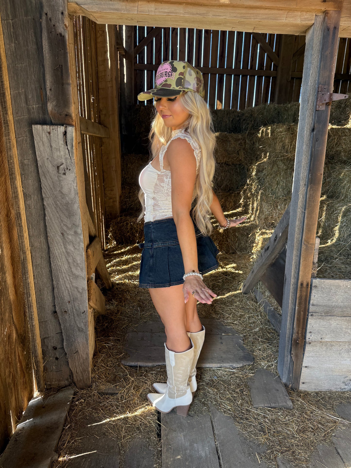 Don’t Tell Em Skirt in Dark Blue