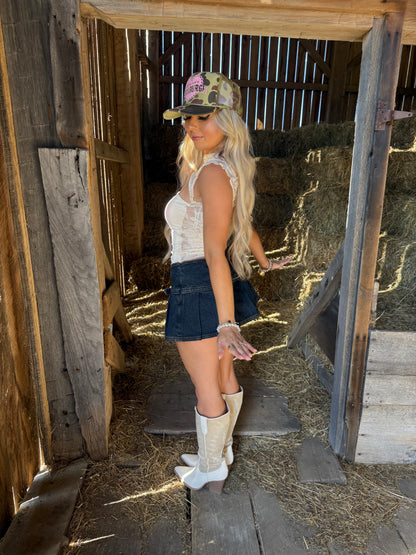 Don’t Tell Em Skirt in Dark Blue