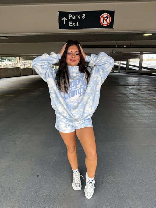 Happy Camp3r Blue Camo Mockneck