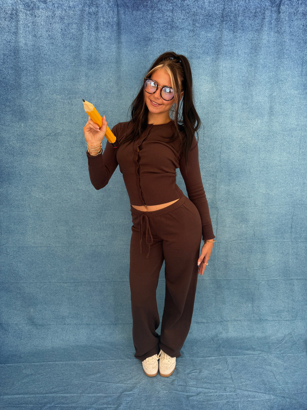 Swirls Sweater Set in Brown (SOLD TOGETHER)