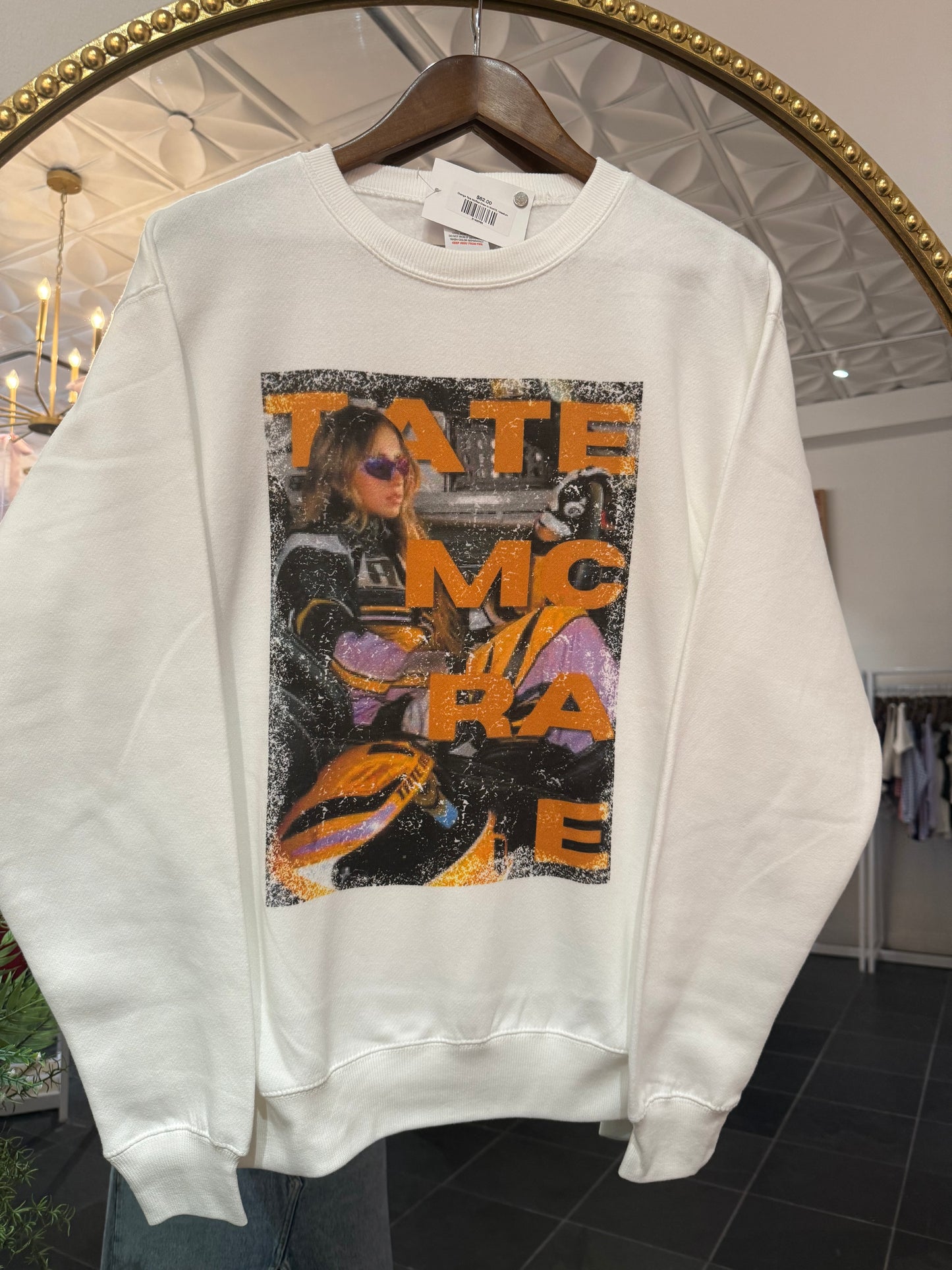 Orange Tate McRae Crew in WHITE