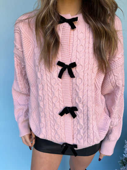 Blushing Ready Bow Cardi (oversized)