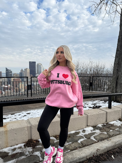 I <3 Pittsburgh Crewneck in Pink