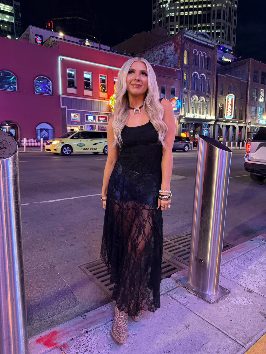 Long Lost Rodeo Lace Maxi in Black