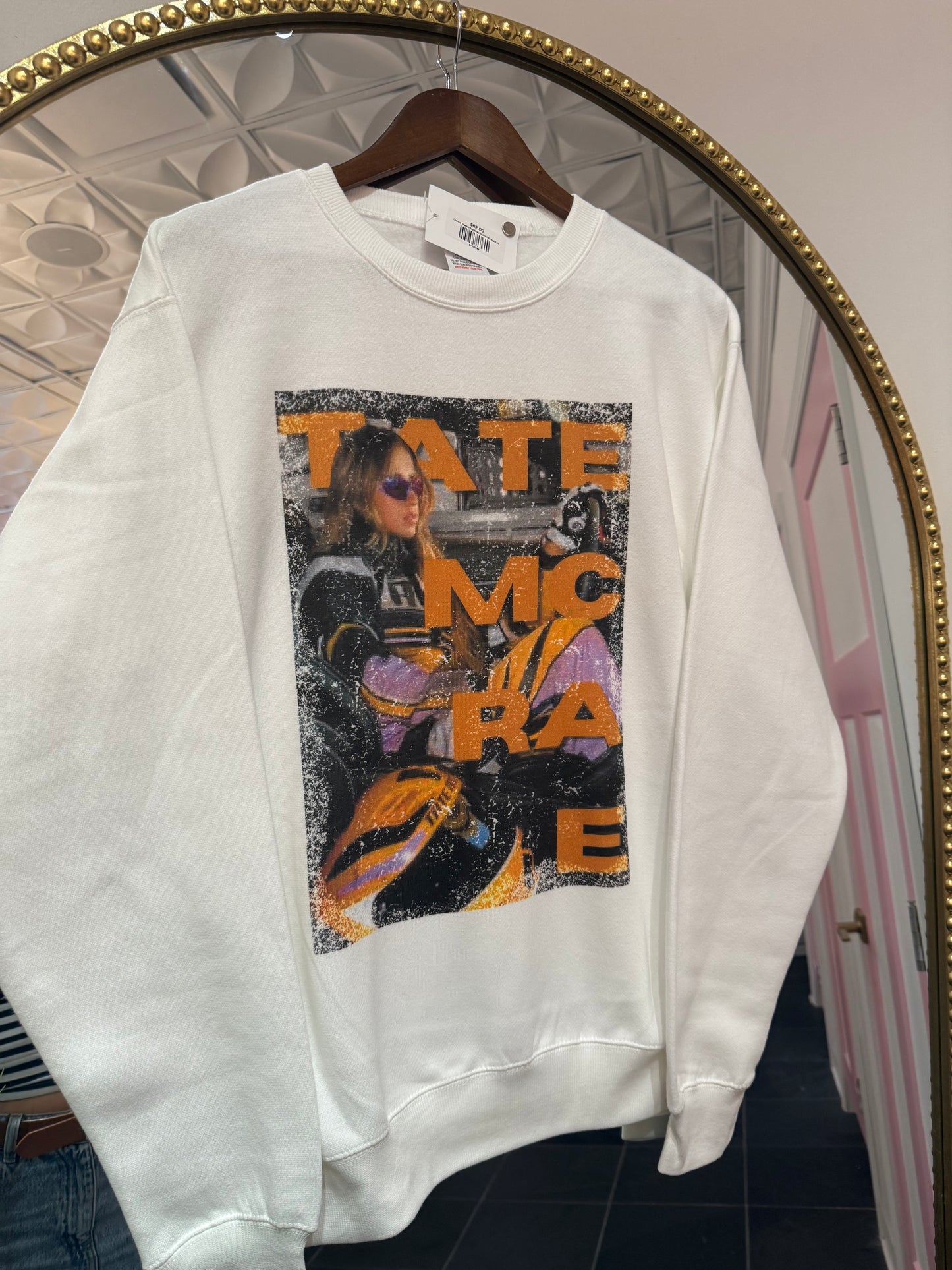 Orange Tate McRae Crew in WHITE