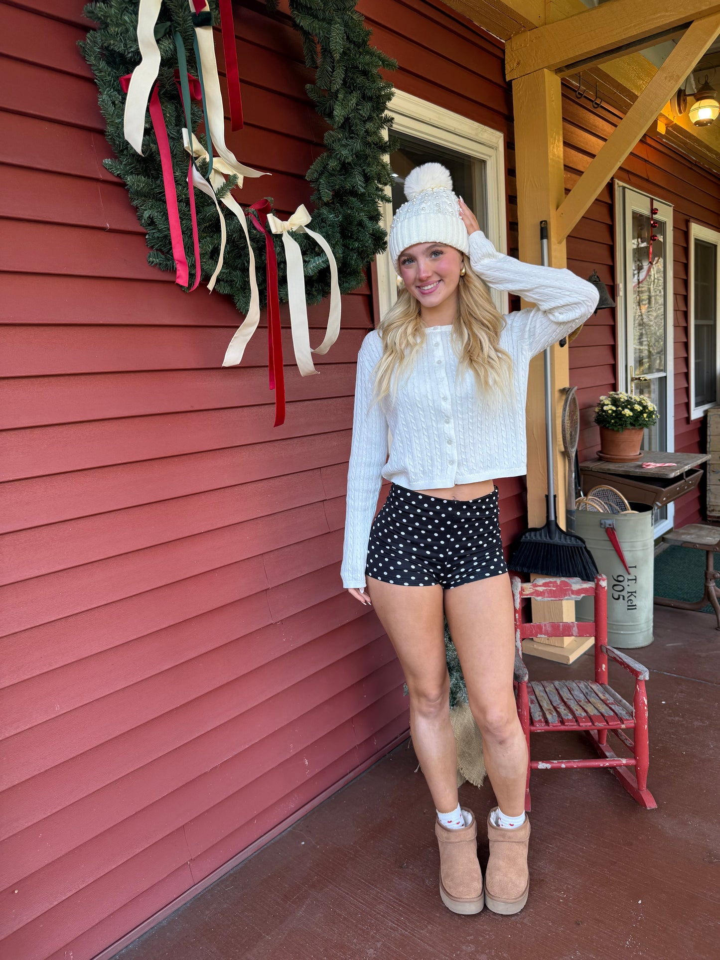 Christmas Cookies Cardi in White