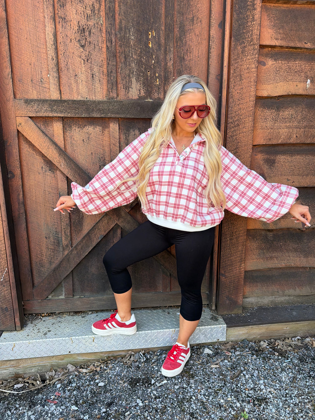 Dairy Plaid Red Pullover