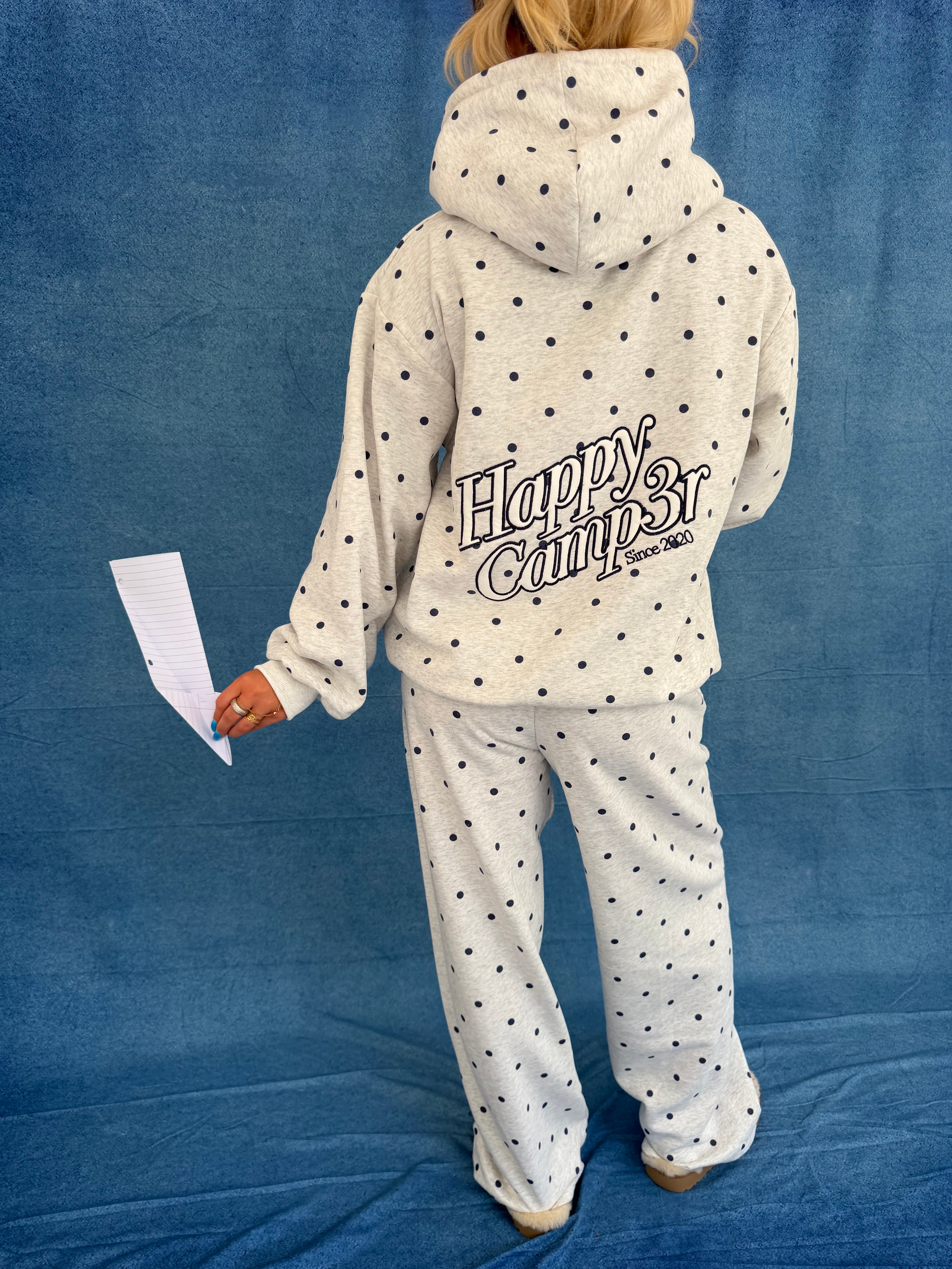 Heather Gray Polka Dot Appliqué Sweatpants