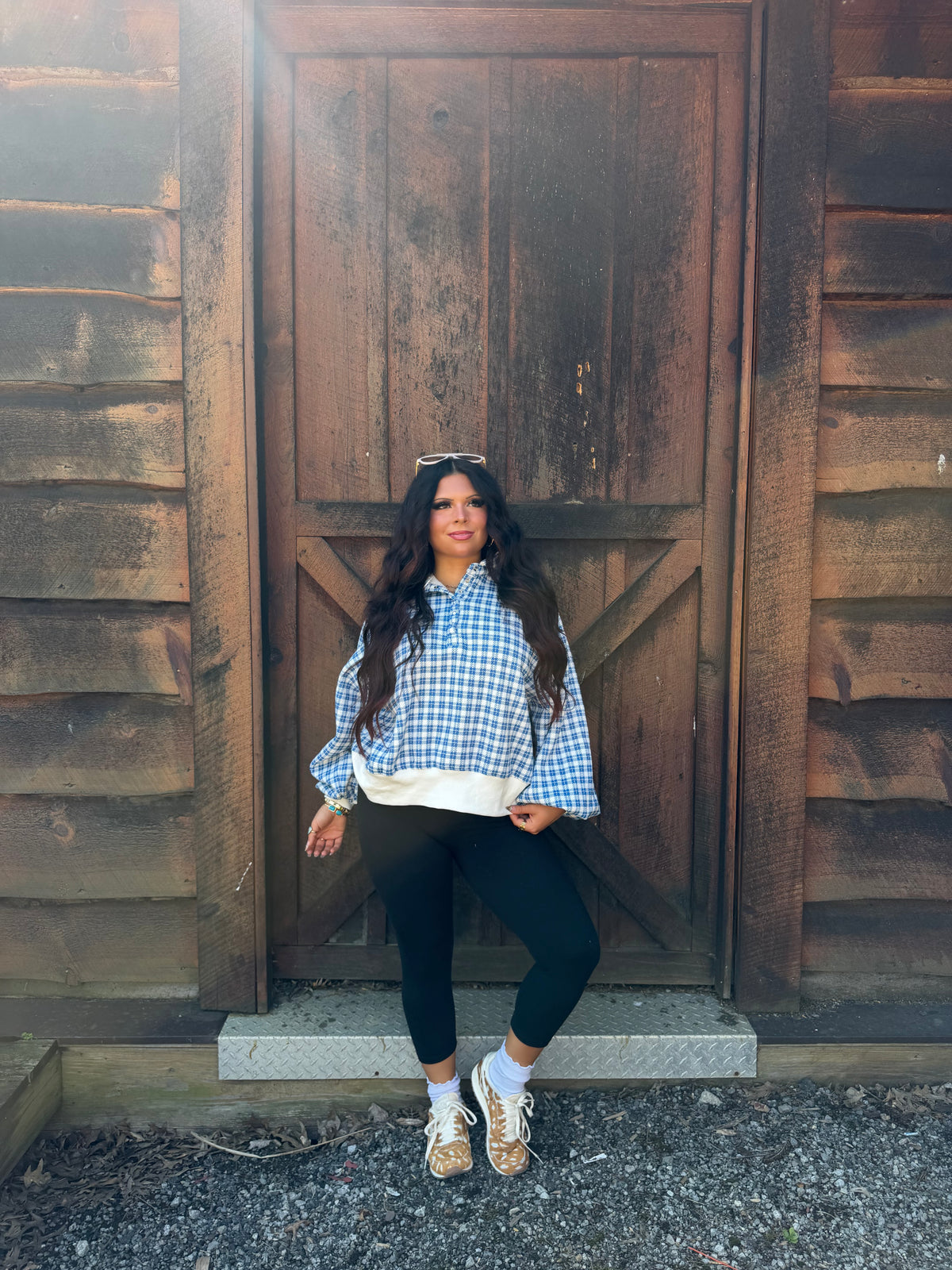 Dairy Plaid Navy Pullover