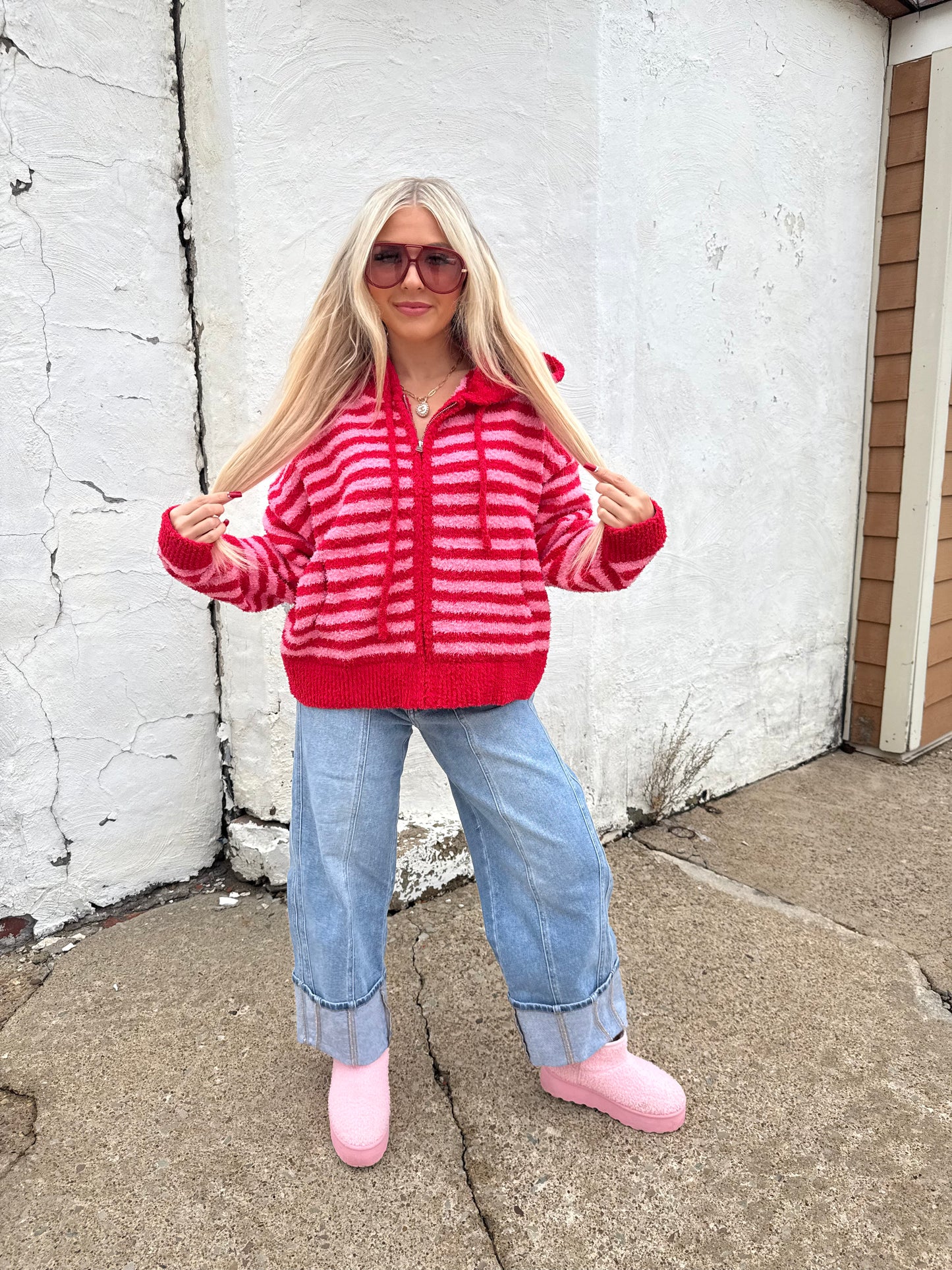 The COZIEST Zip-Up in Red