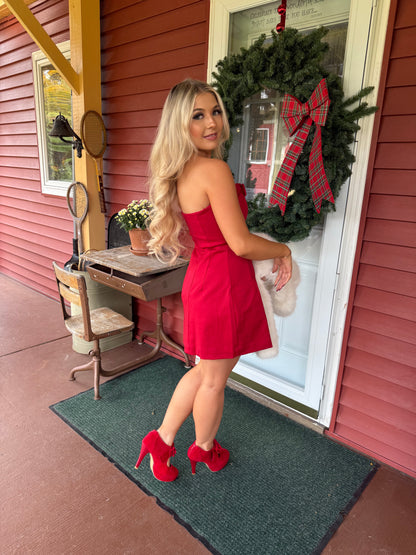 Put A Bow On It Strapless Dress