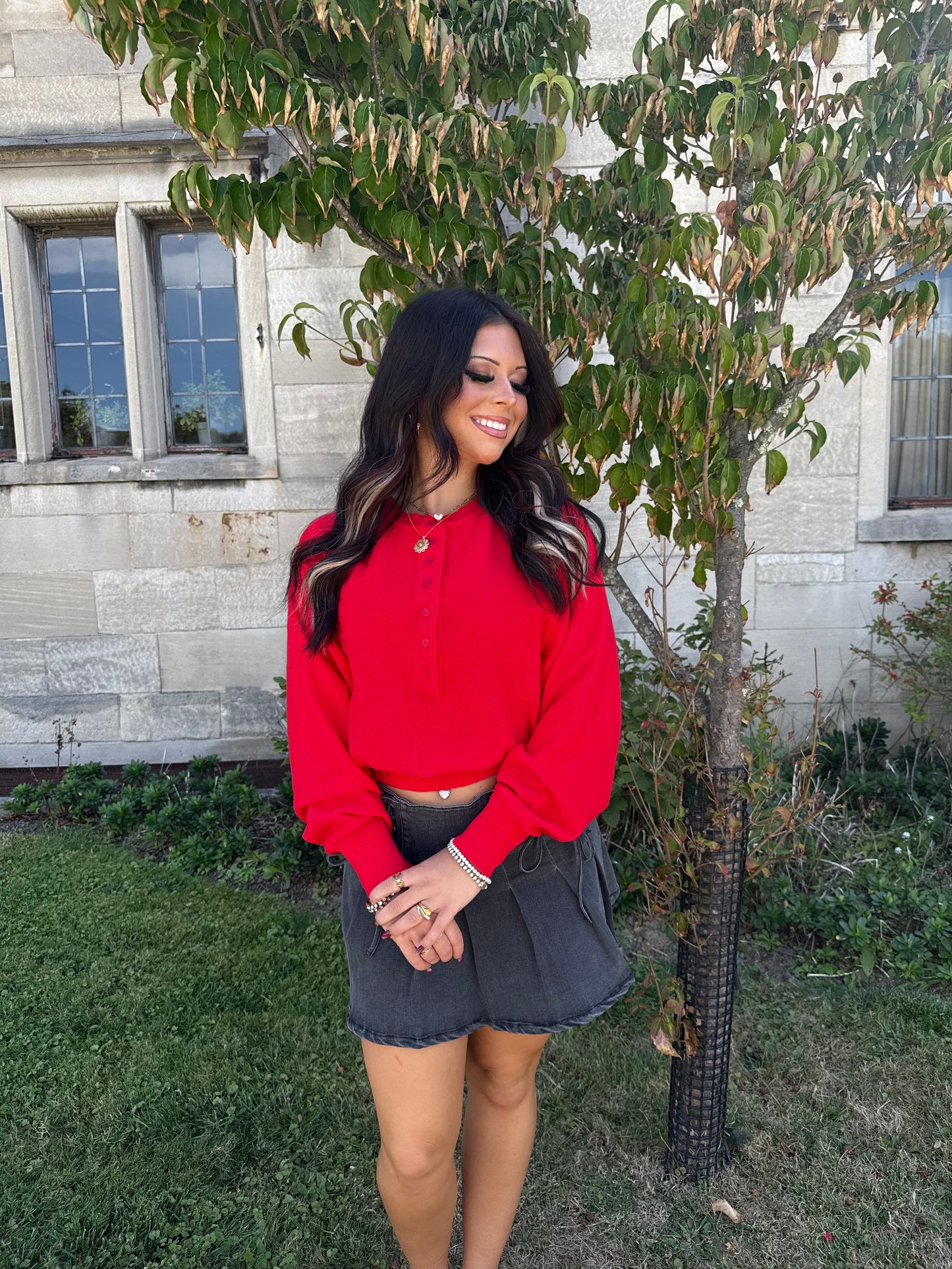 Cherry Red Pullover Sweater