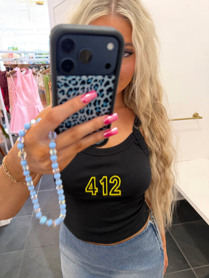 412 Black w/ Gold Embroidery Tank