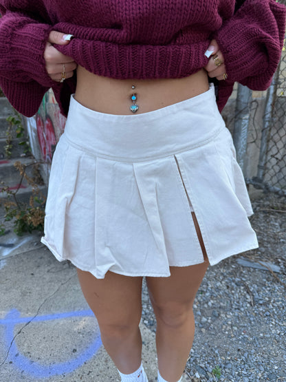 Corky Cream Mini Skirt