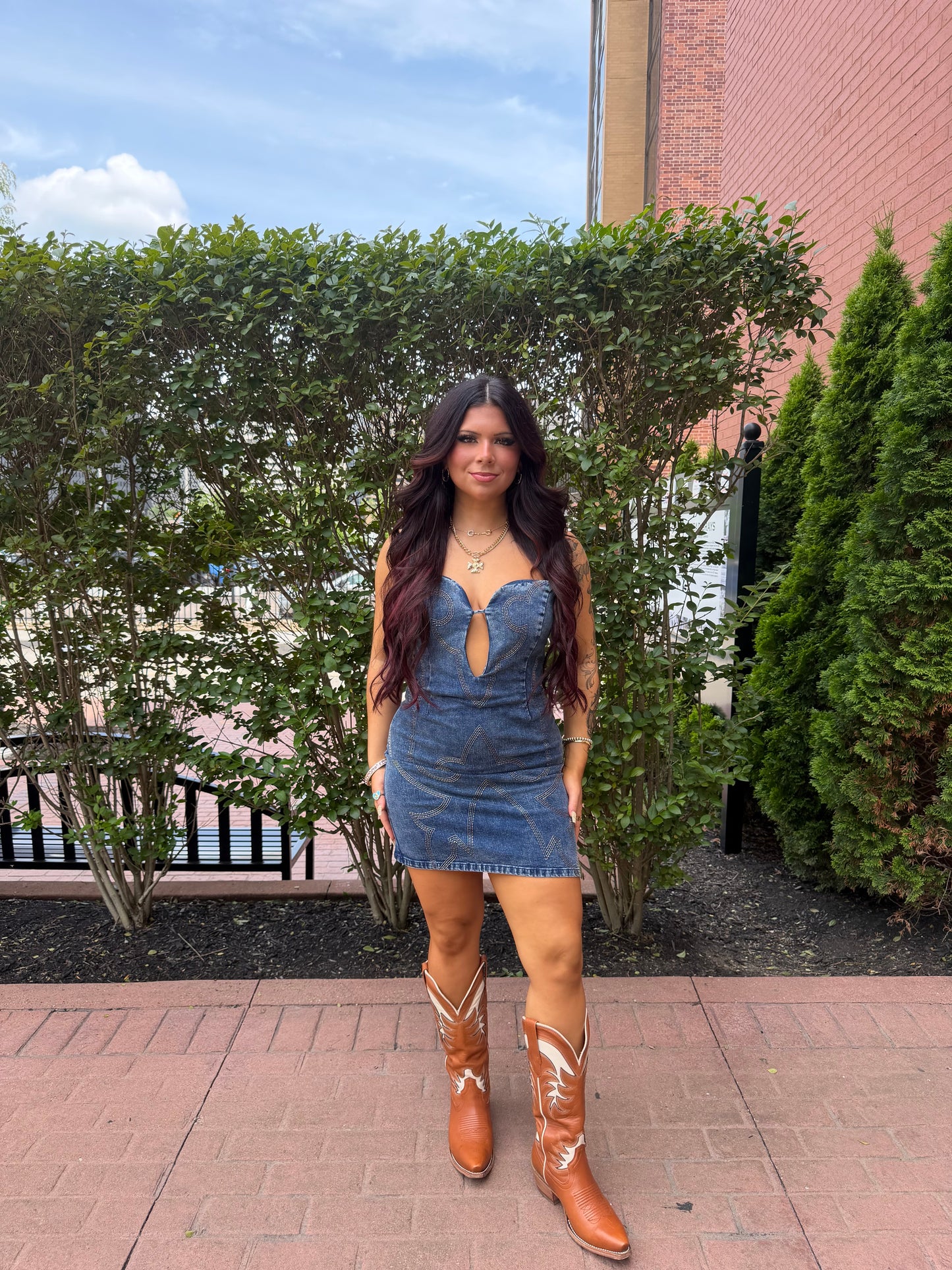 Cowboys Sweetheart Denim Dress