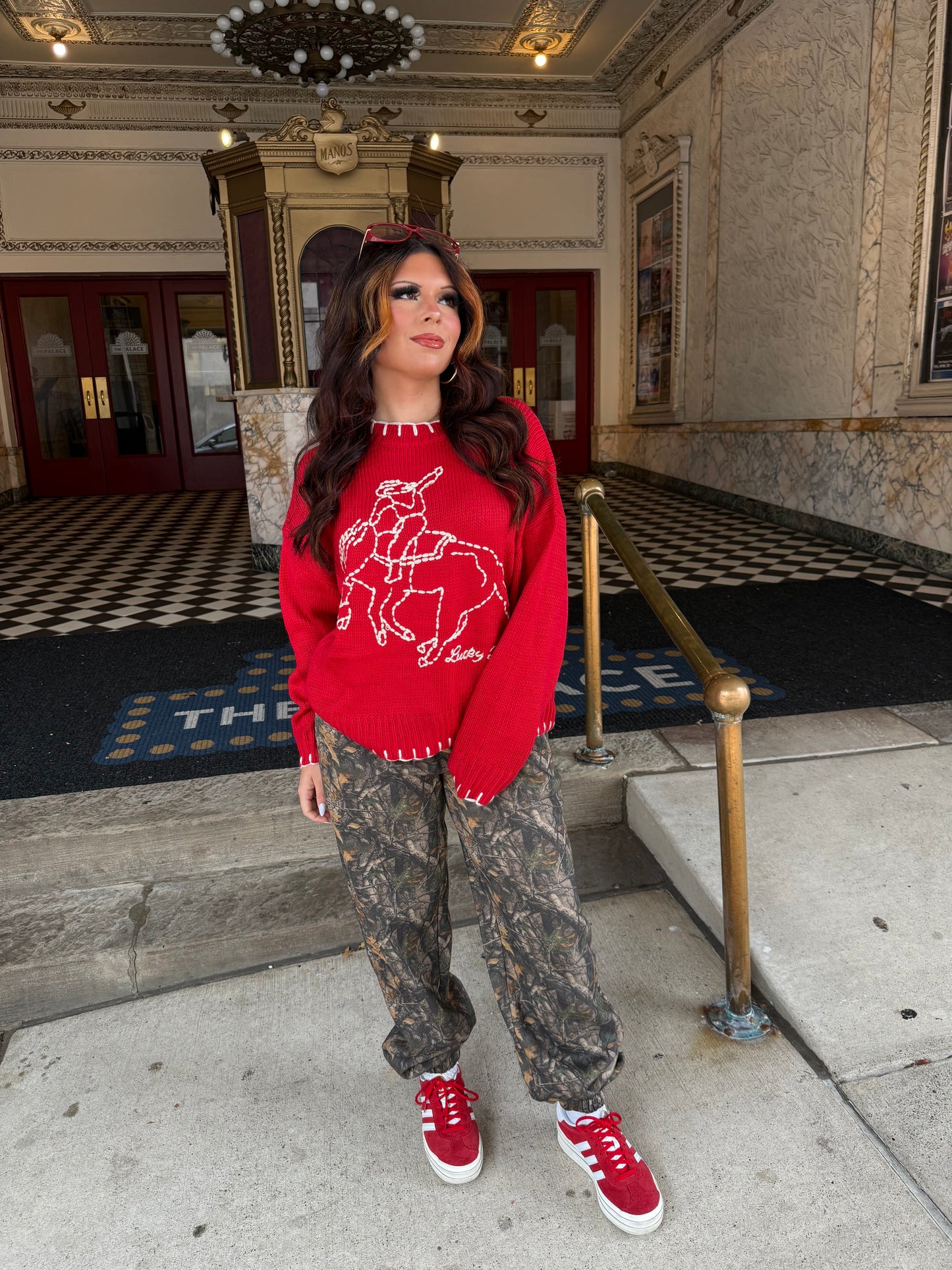 Red Rodeos Trim Sweater