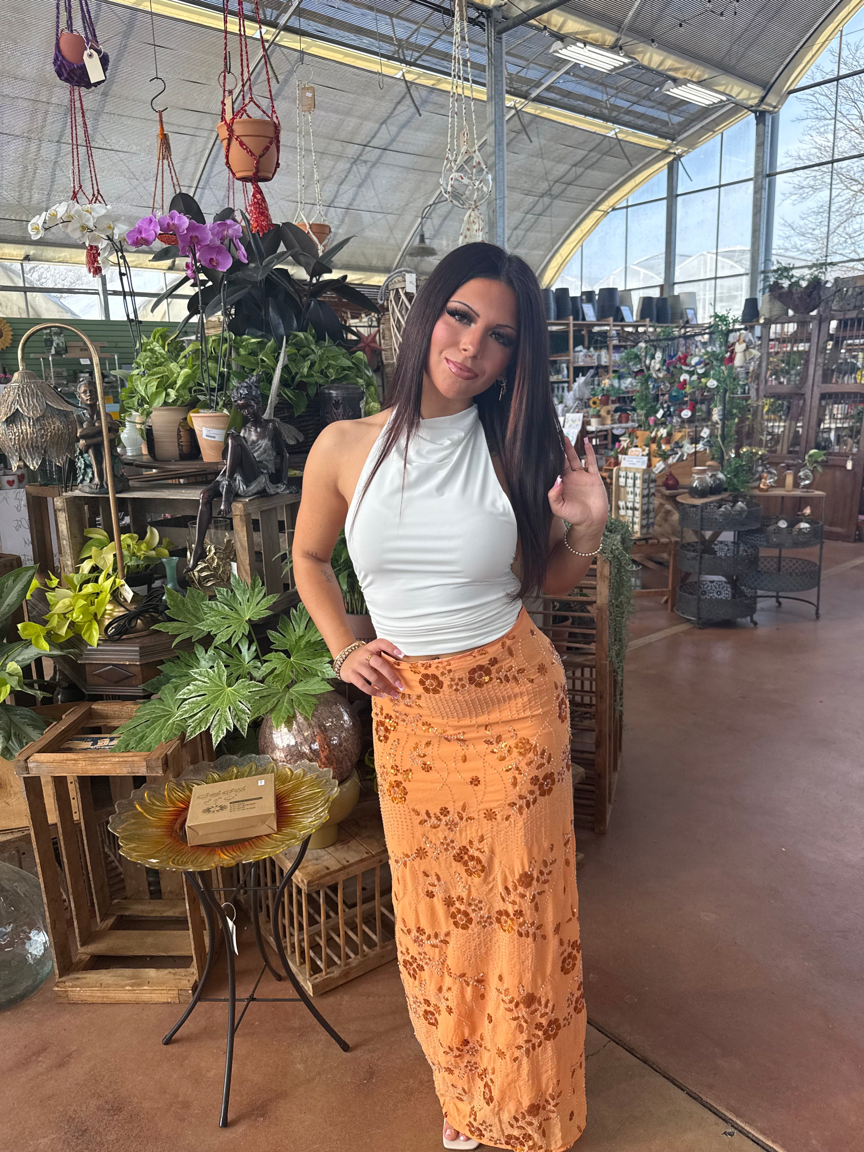 Midnight Sun Skirt in Orange