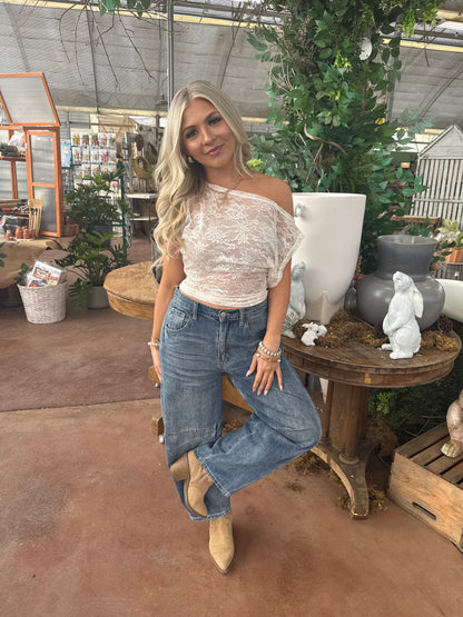 Colman Lace Top in Cream