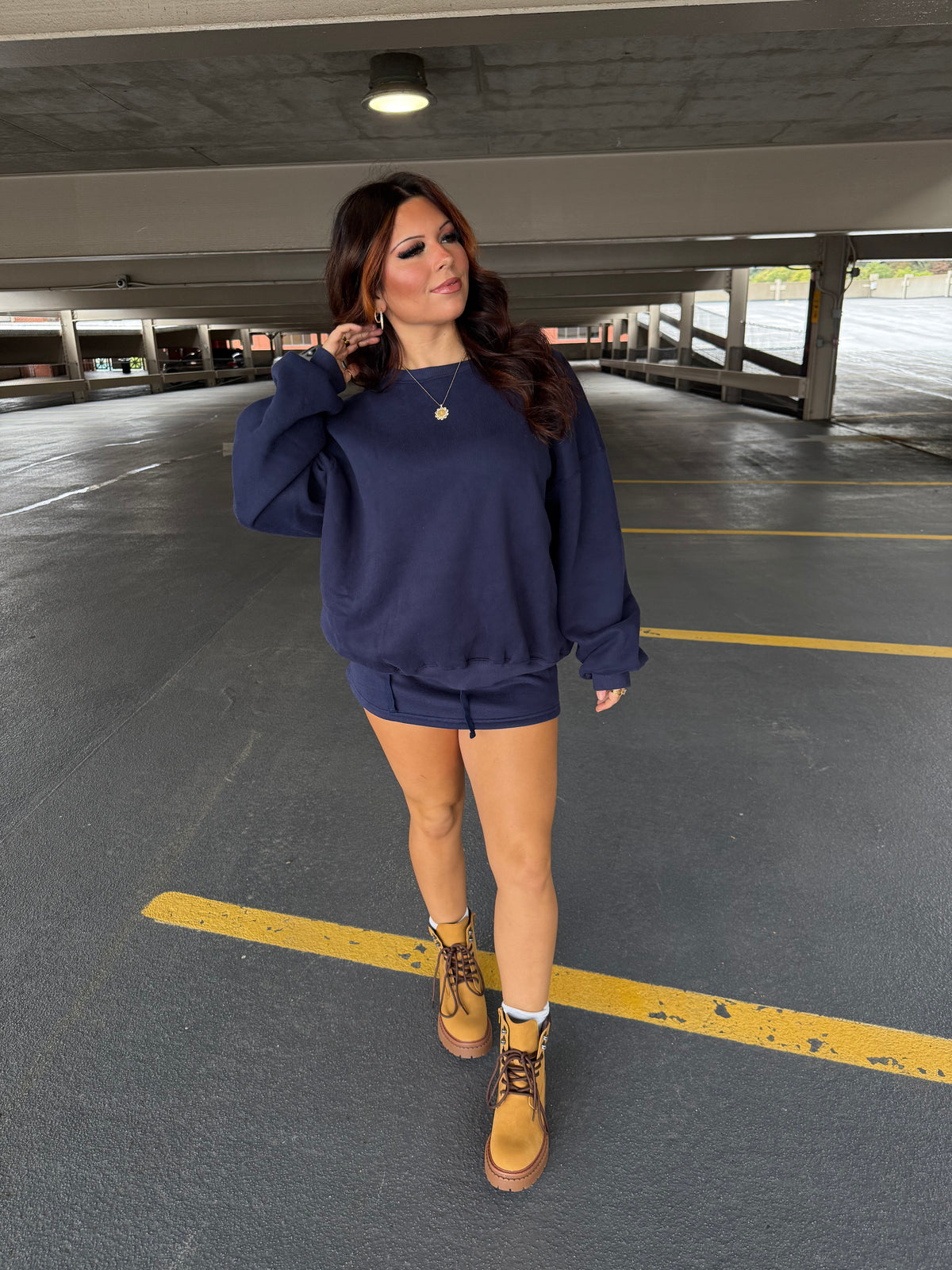 Grounded Sweatskirt in Navy