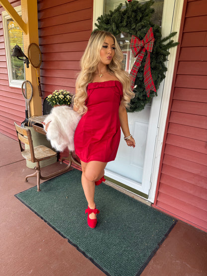 Put A Bow On It Strapless Dress