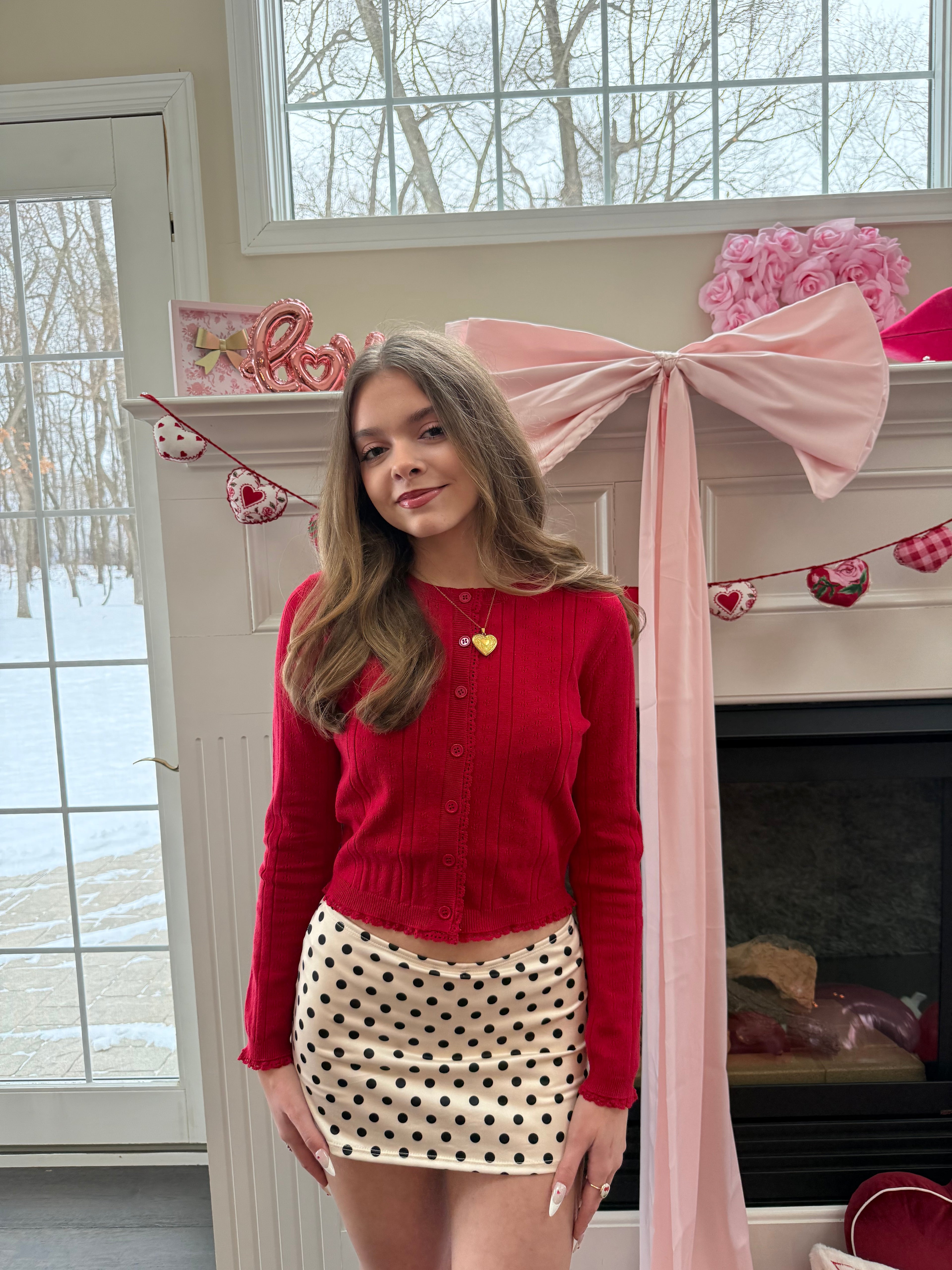 Polka Girl Skirt in Ivory