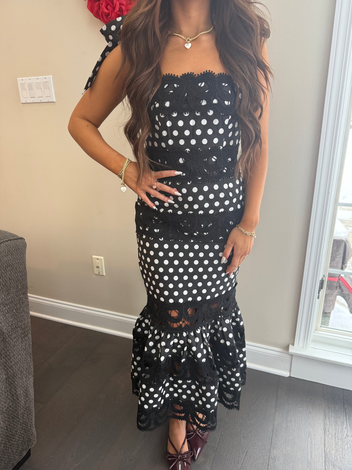 Ribboned Romance Polka Dress
