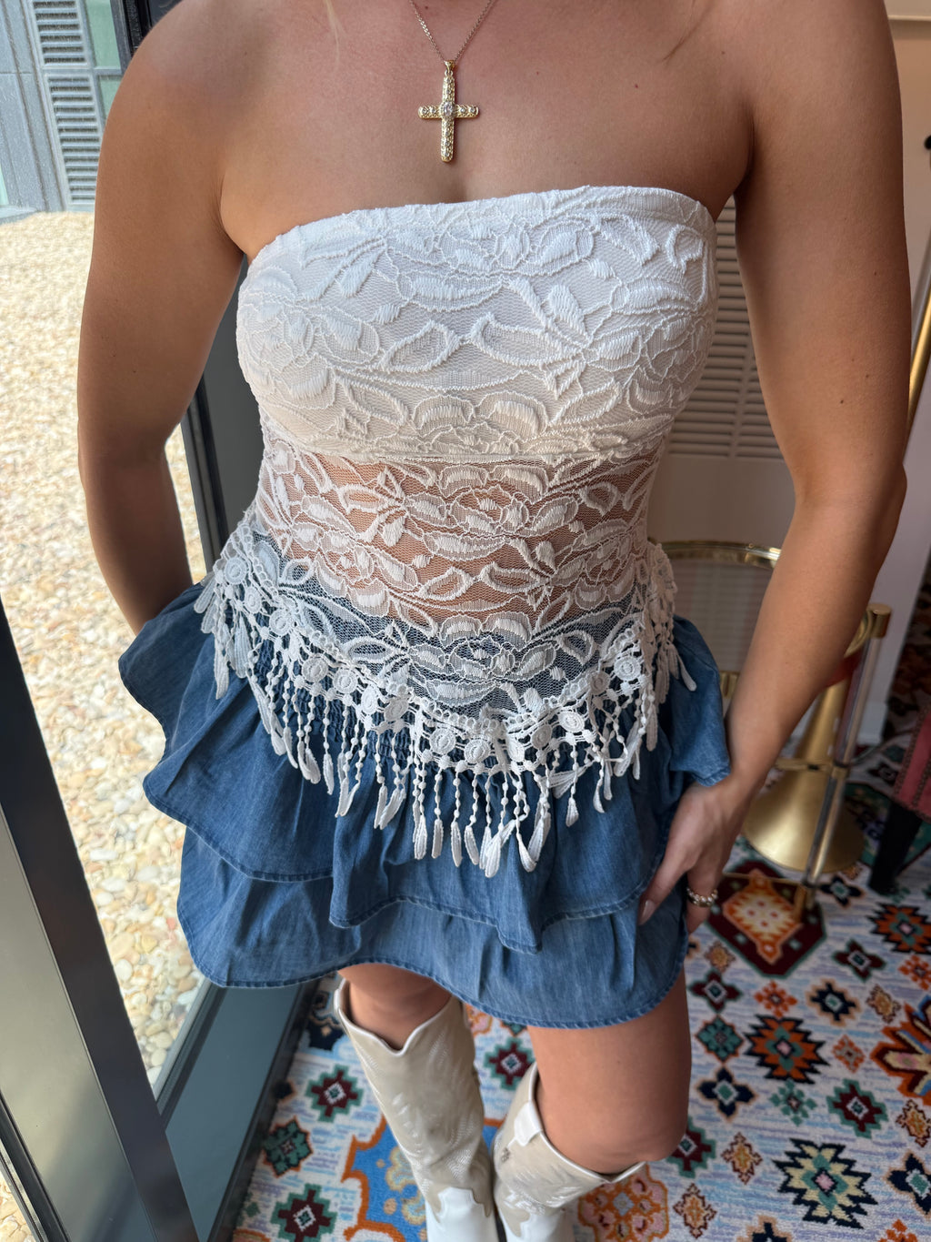 Ruffle My Denim Skirt