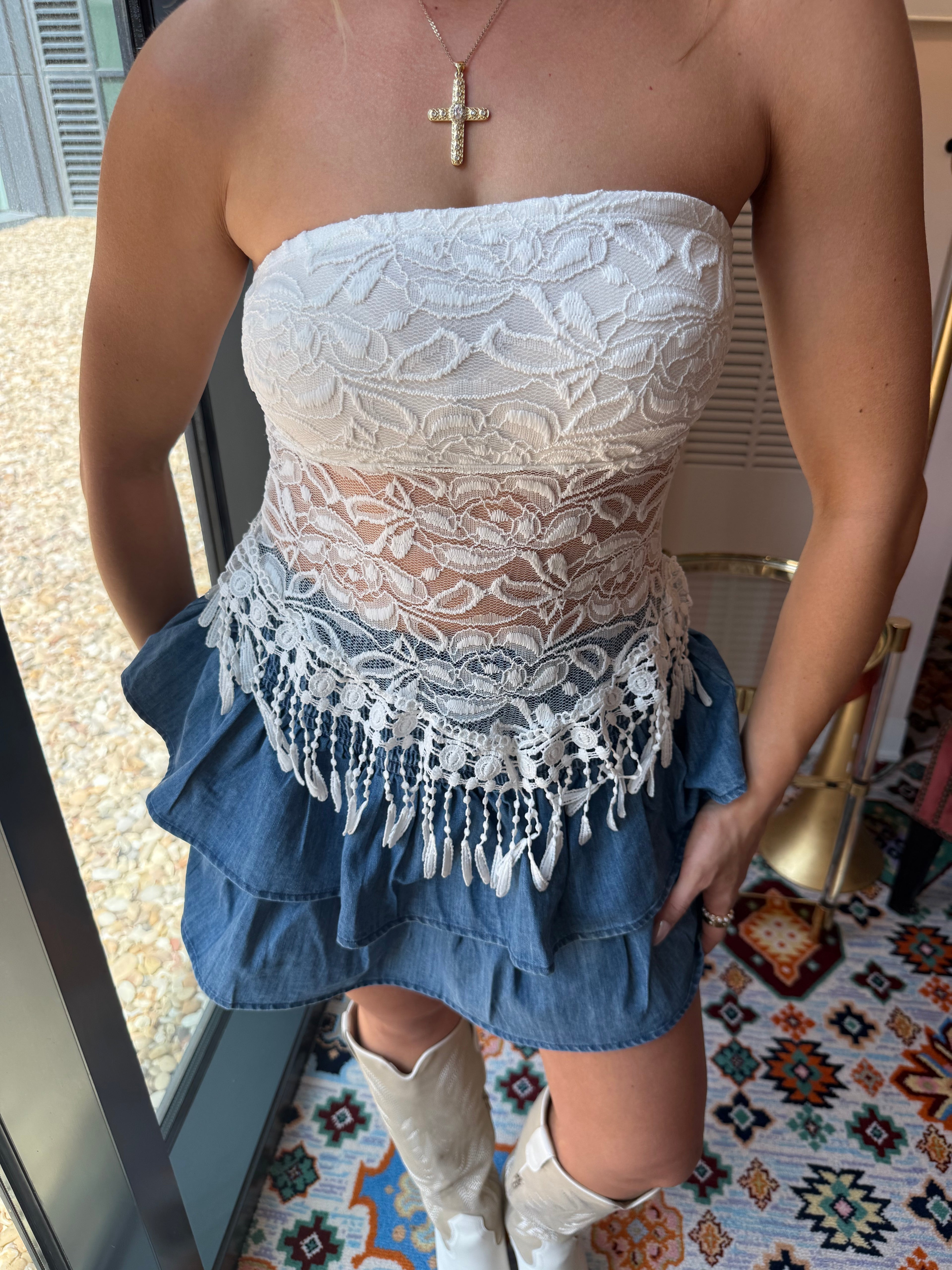 Ruffle My Denim Skirt