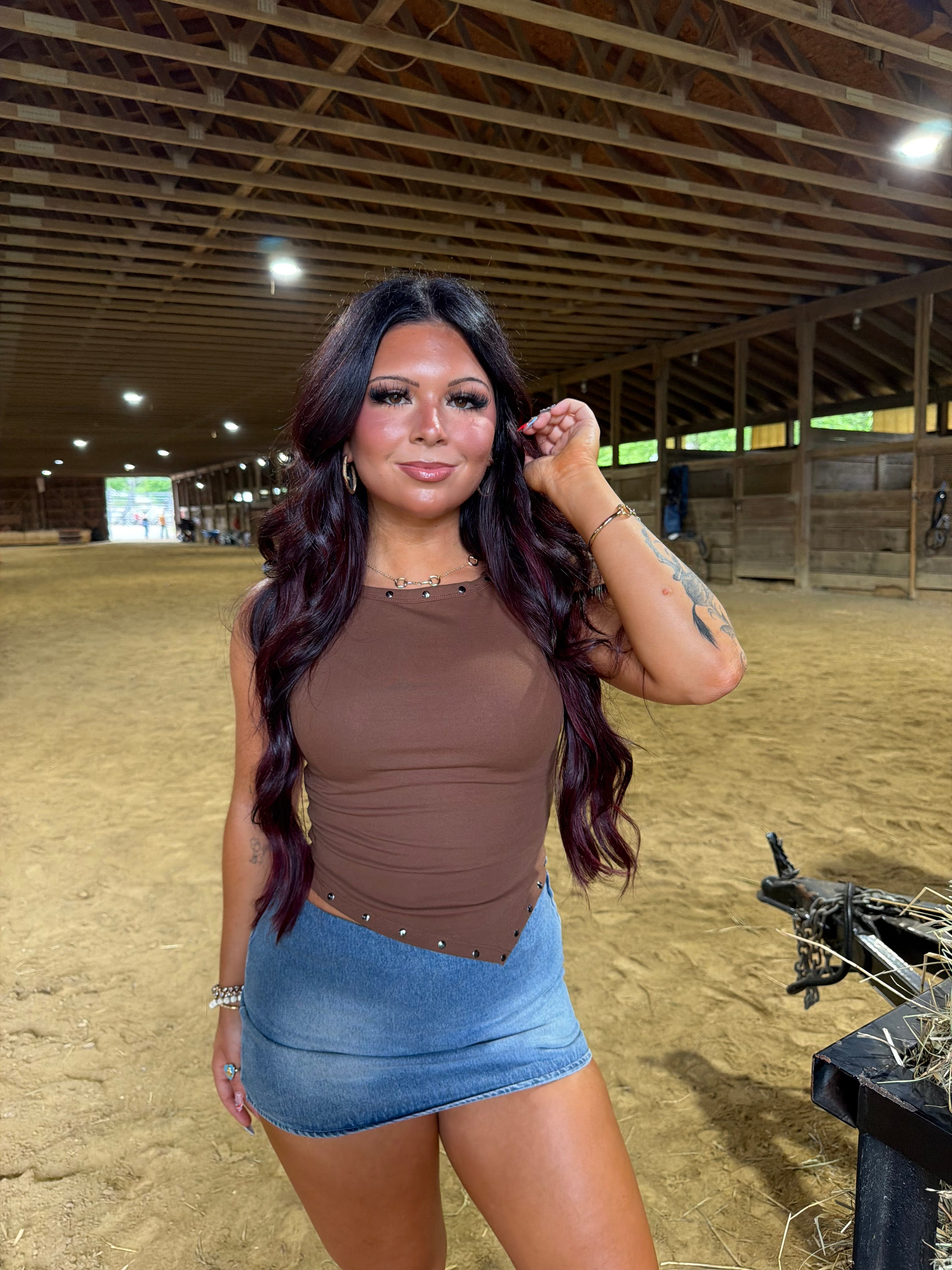 Chocolate Stud Top
