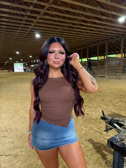 Chocolate Stud Top