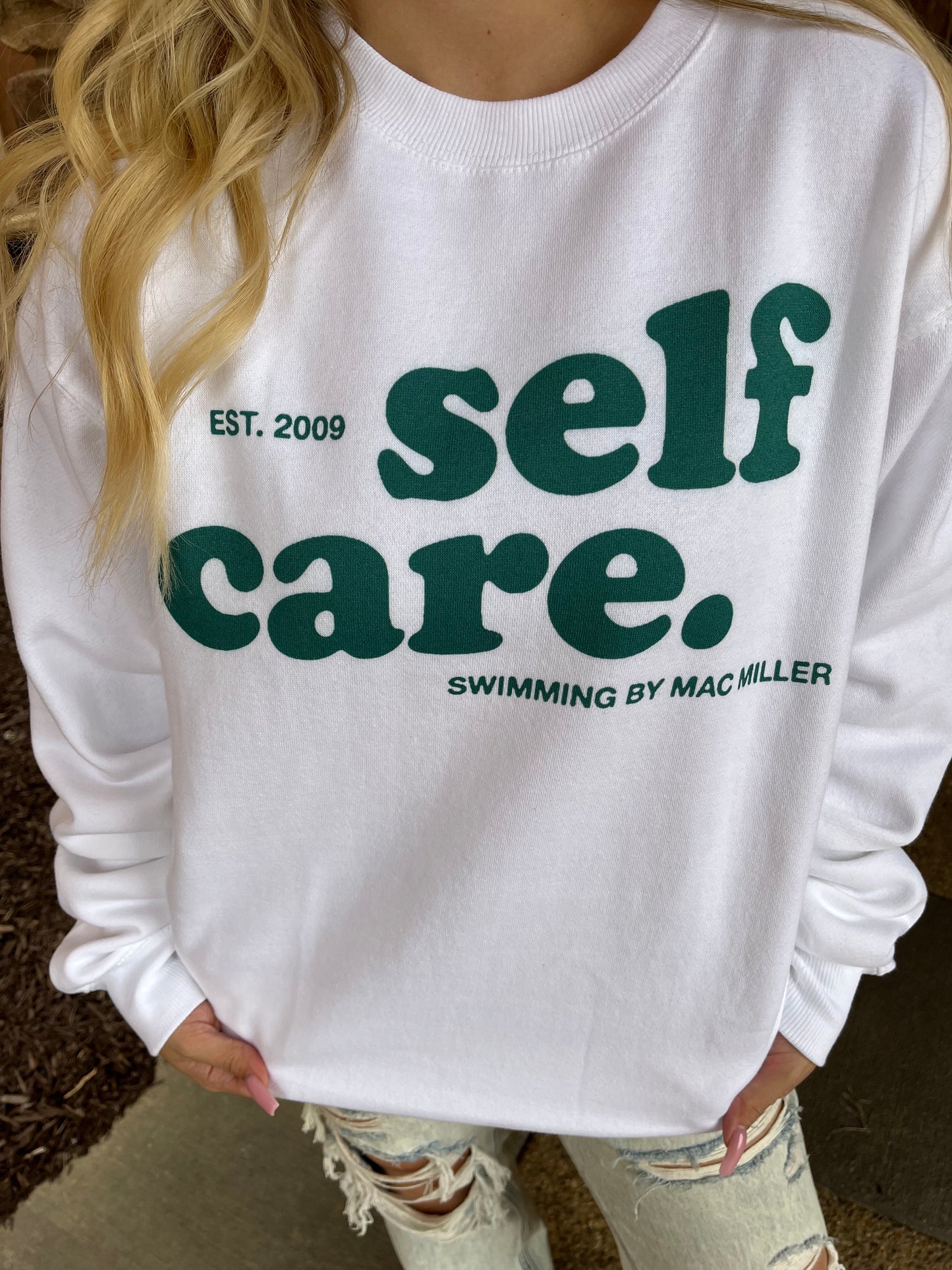 Self Care Mac Miller Sweatshirt in White